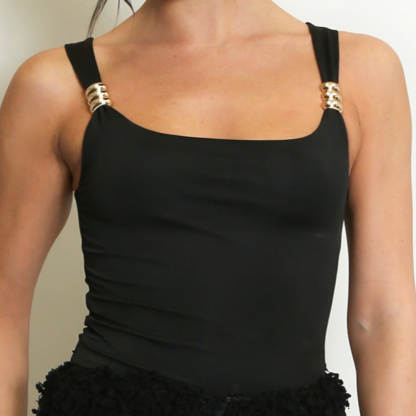 WILLOW - Gold Detail Square Neck Top