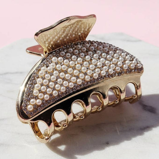 THE PEARL & SPARKLE - Hair Claw Clip