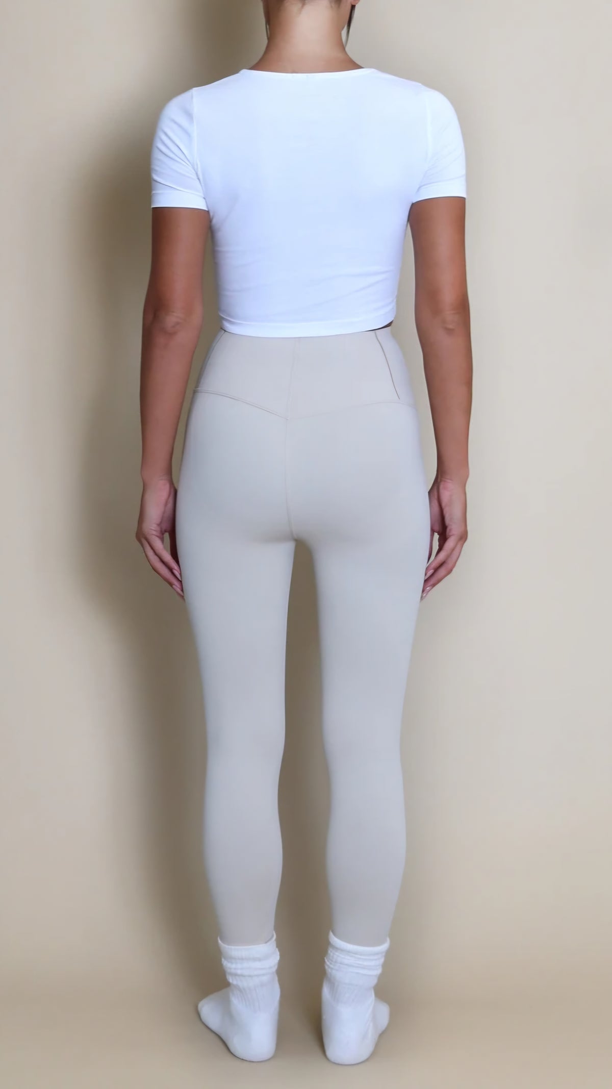 TALIA - High Waisted Sculpting Energy Leggings Cream