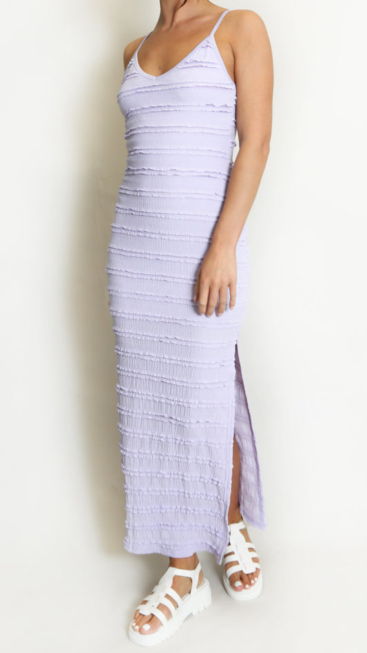 CLAUDIA - Strappy Cami Textured Dress Lilac