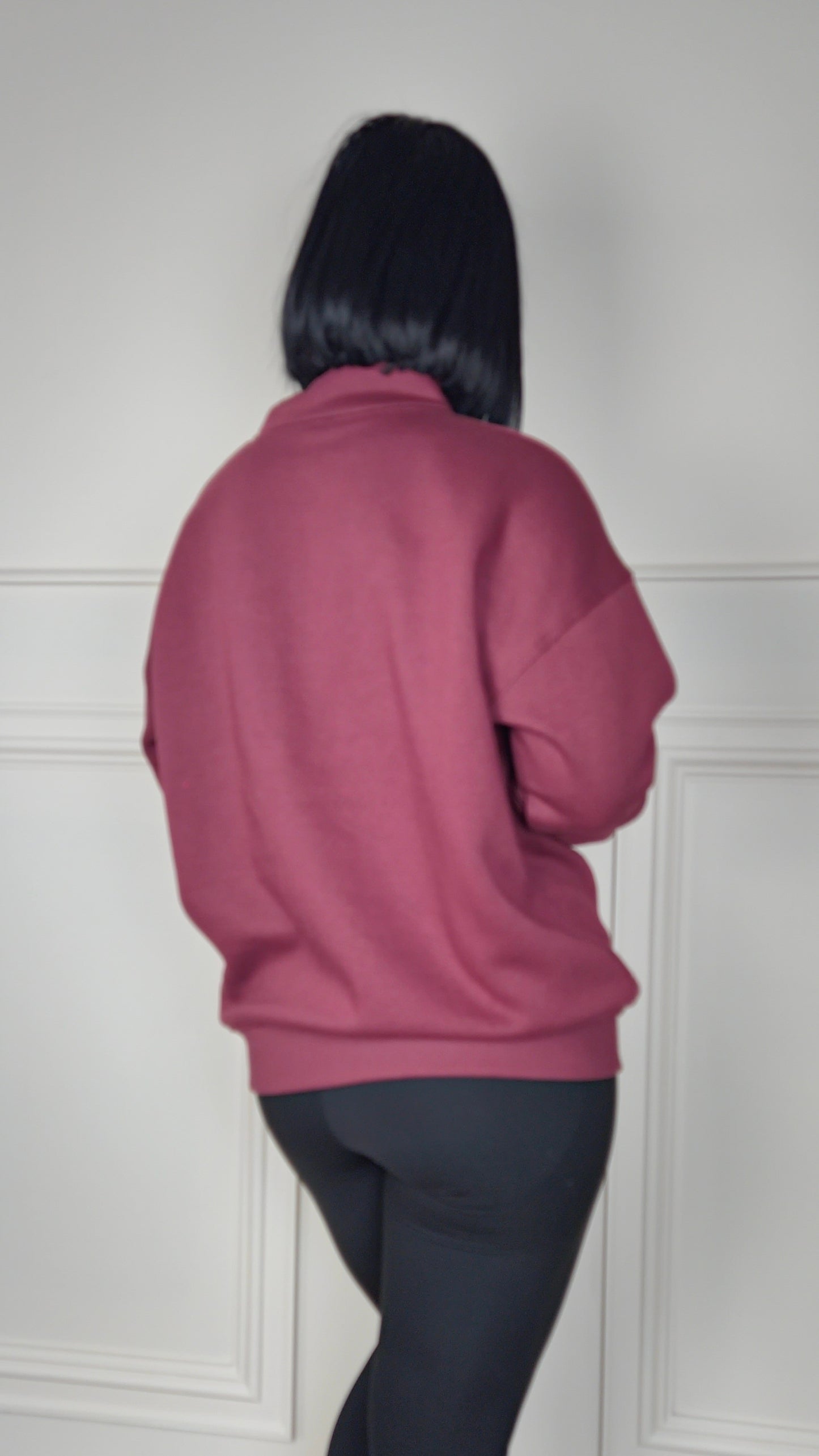 BROOKLYN - Half Zip Sweatshirt Burgundy