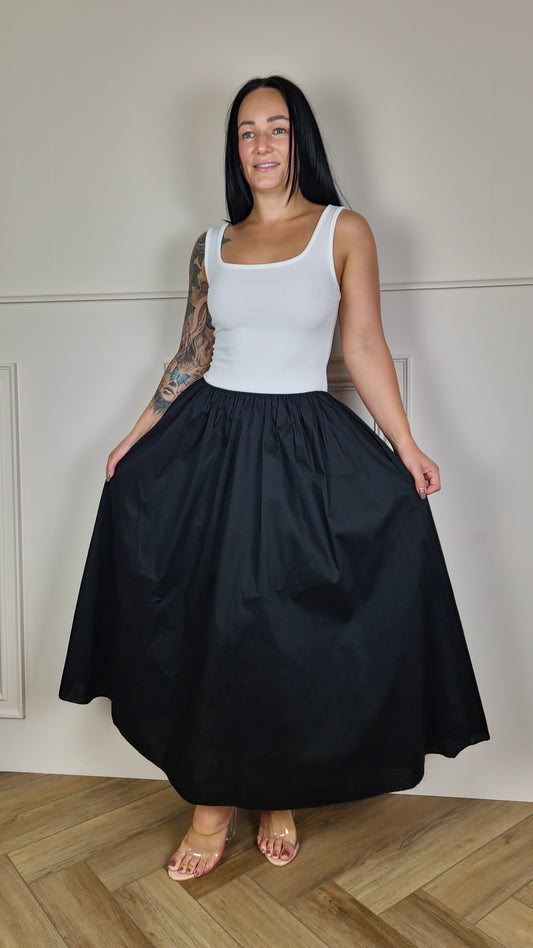 KEELEY - Two Tone Dress White/Black