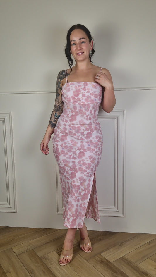 ADALYN - Floral Watercolour Midi Dress