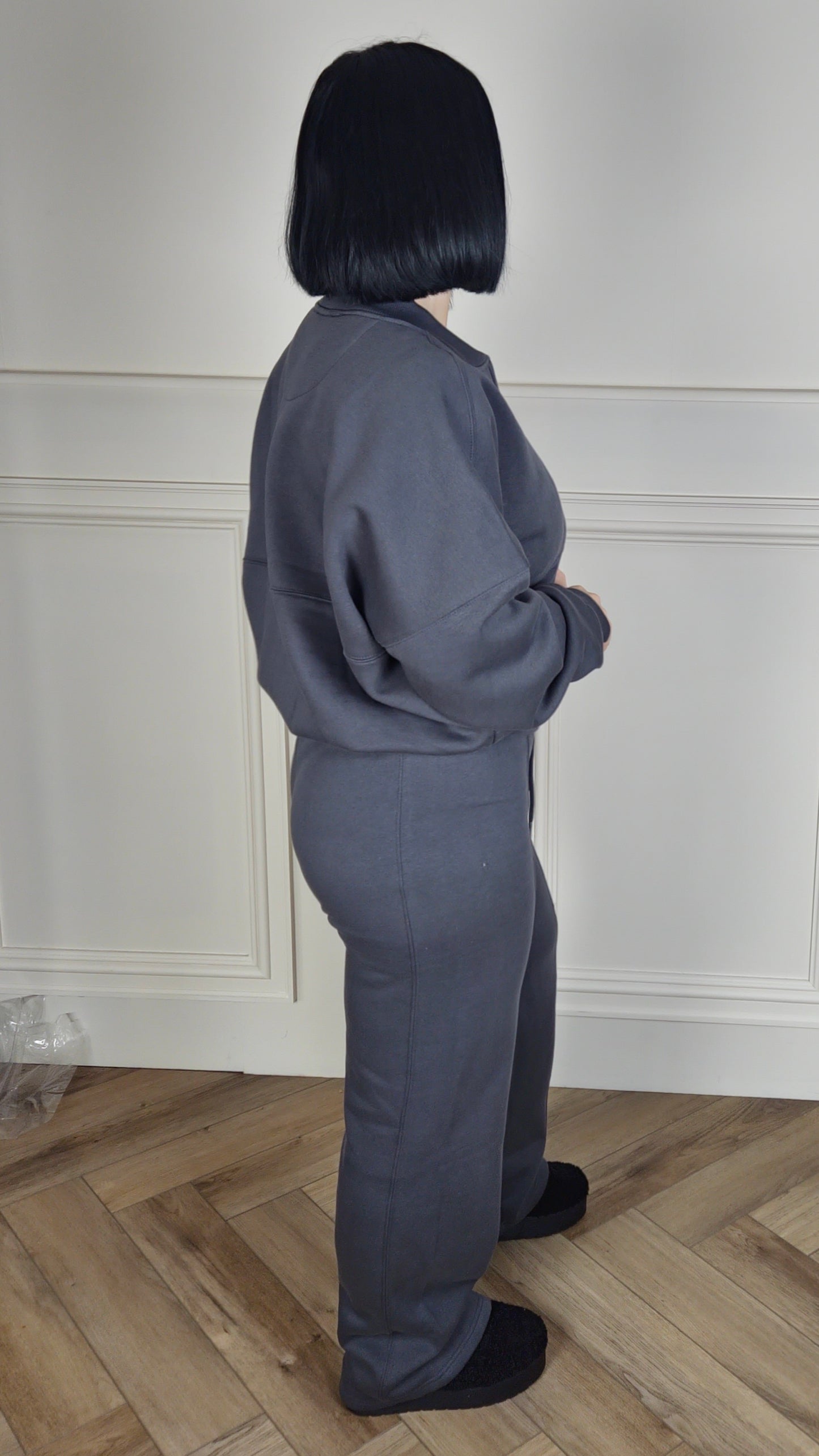 MEESH - Bomber Jacket & Wide Leg Jogger Charcoal