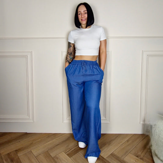 ZARINA - Wide Leg Pocket Detail Trousers