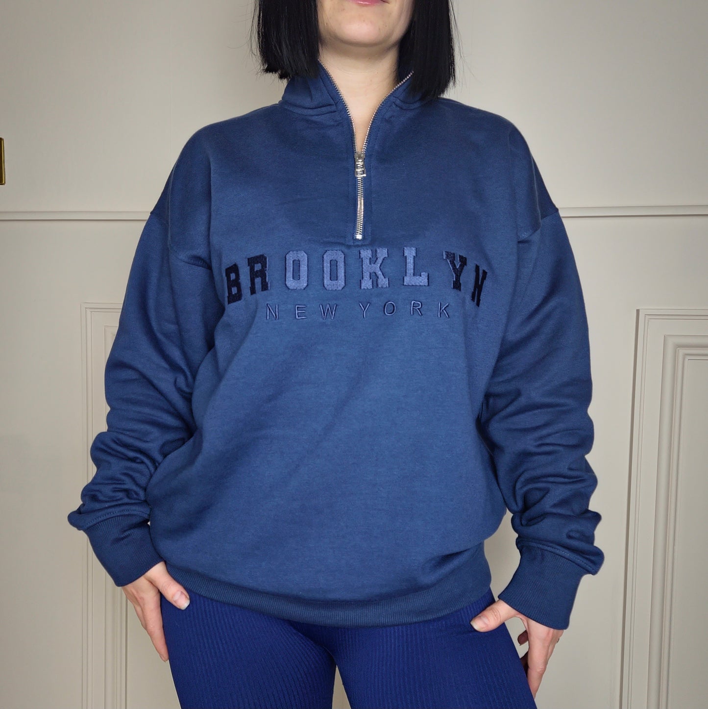 BROOKLYN - Half Zip Sweatshirt Aegan Blue