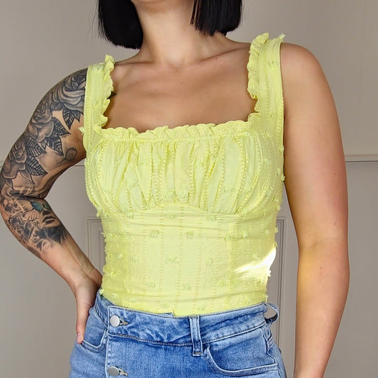 LYRA - Broiderie Anglaise Prairie Top Lemon