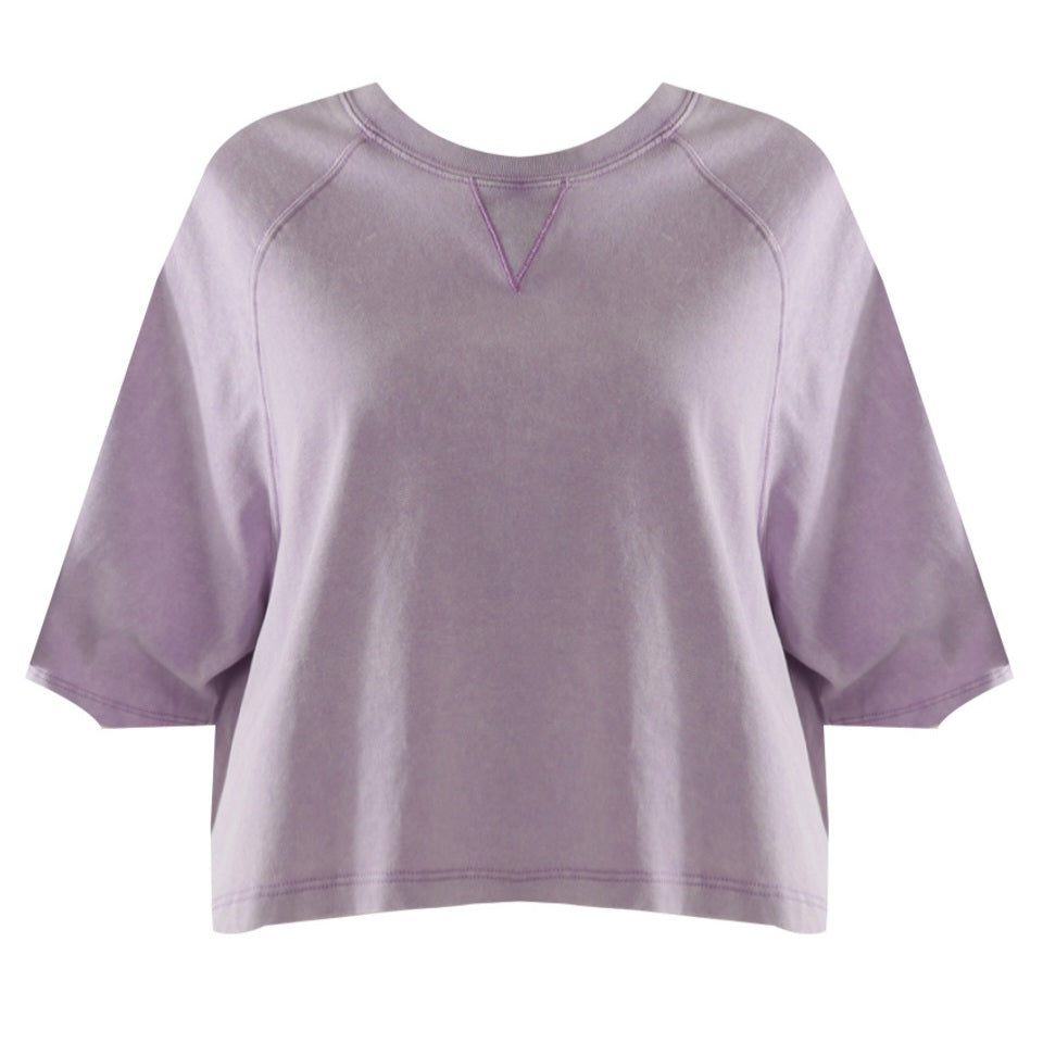 CHARLOTTE - Acid Wash Boxy T-Shirt Lilac