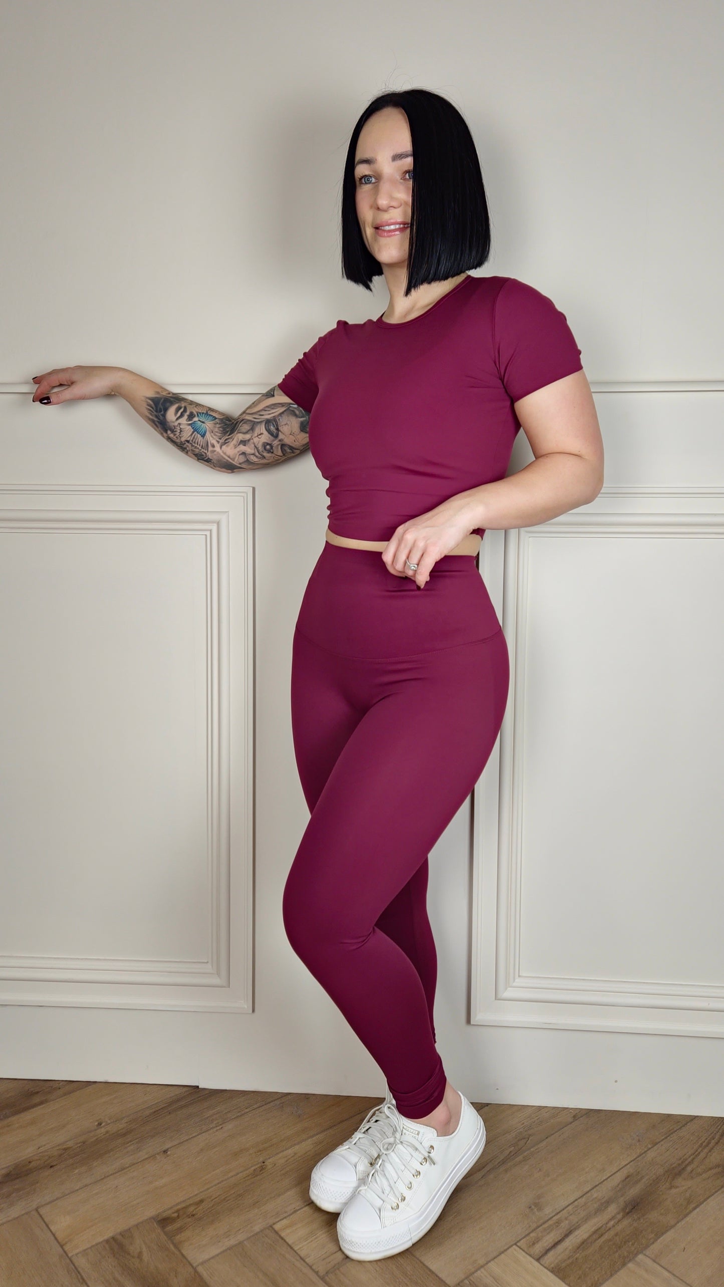 KODI - Energy High Waisted Sculpting Leggings Burgundy
