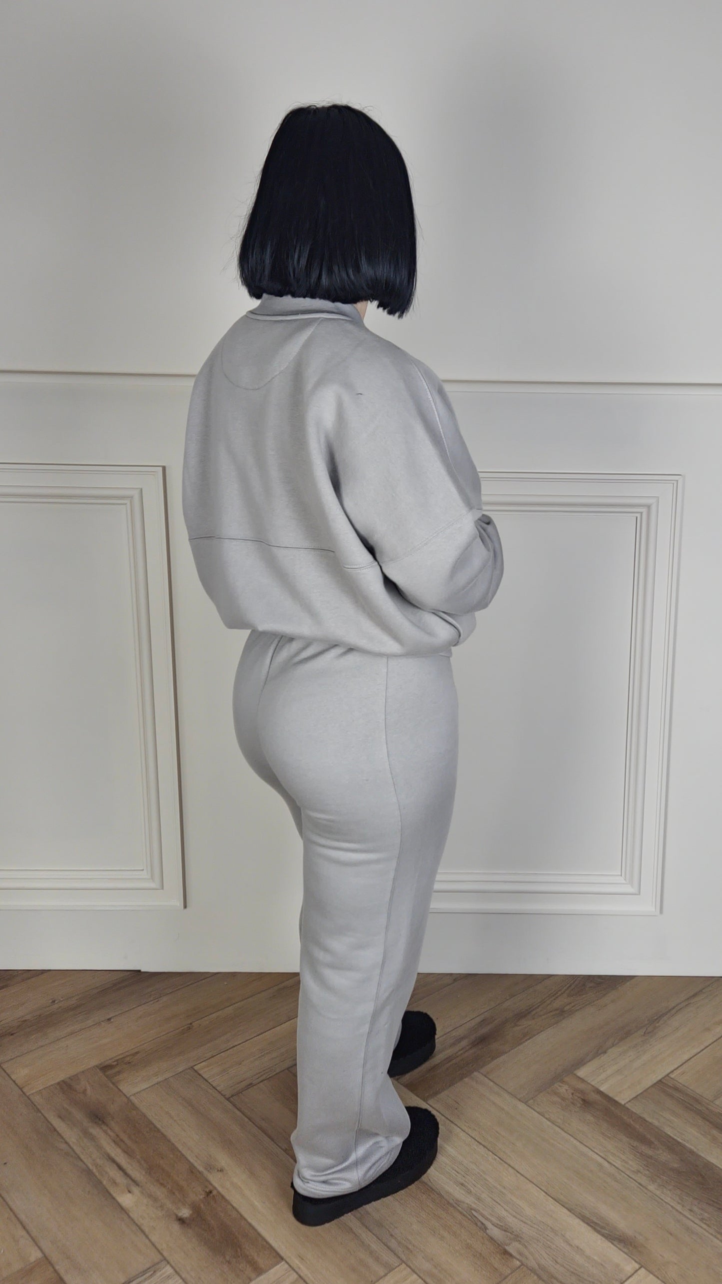 MEESH - Bomber Jacket & Wide Leg Jogger Dove Grey