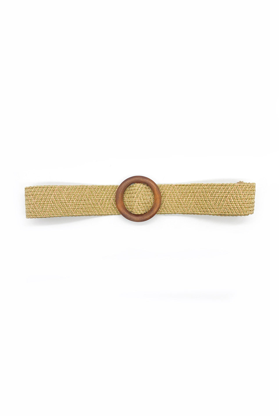 GOLDIE - Wooden Buckle Gold Weave Belt