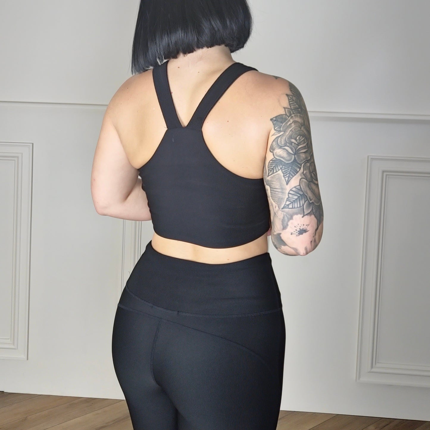 LAINEY - Three Piece Contouring Ribbed Set Black