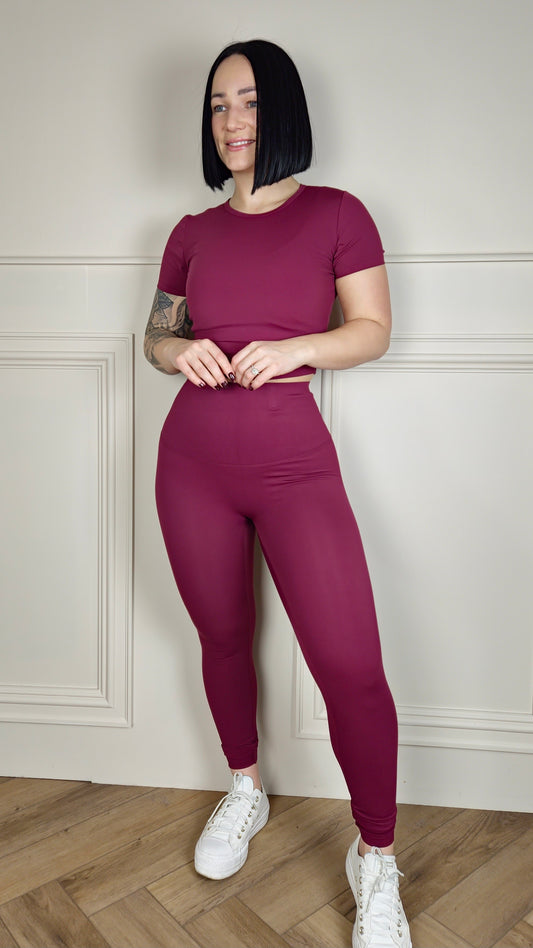 KODI - Energy High Waisted Sculpting Leggings Burgundy