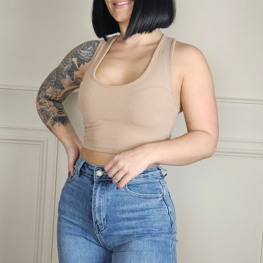 ALICE - Muscle Back Crop Top Nude