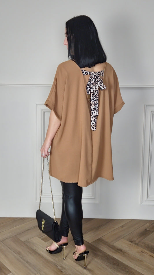 NIKITA - Italian Leopard Tie Back Tunic Top (Curve)