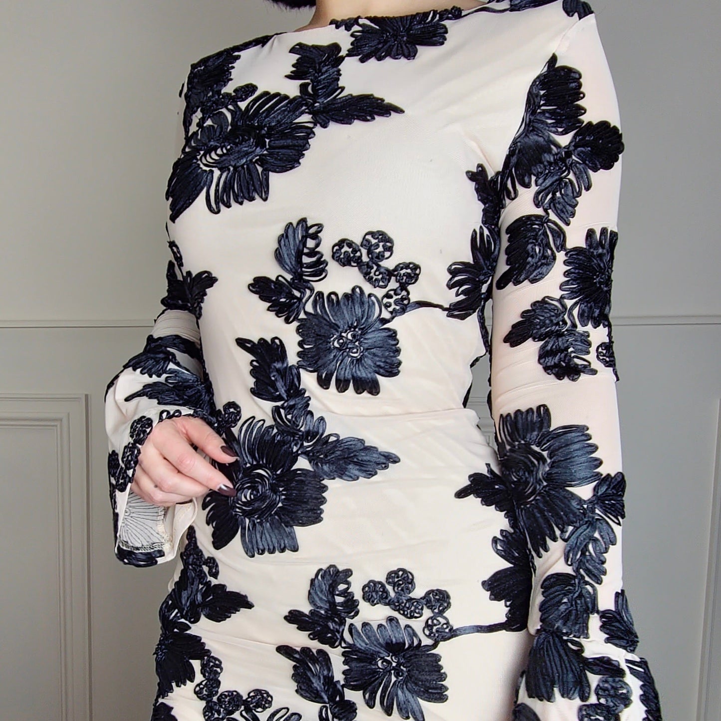 DELIA - Floral Lace Lined Mini Dress