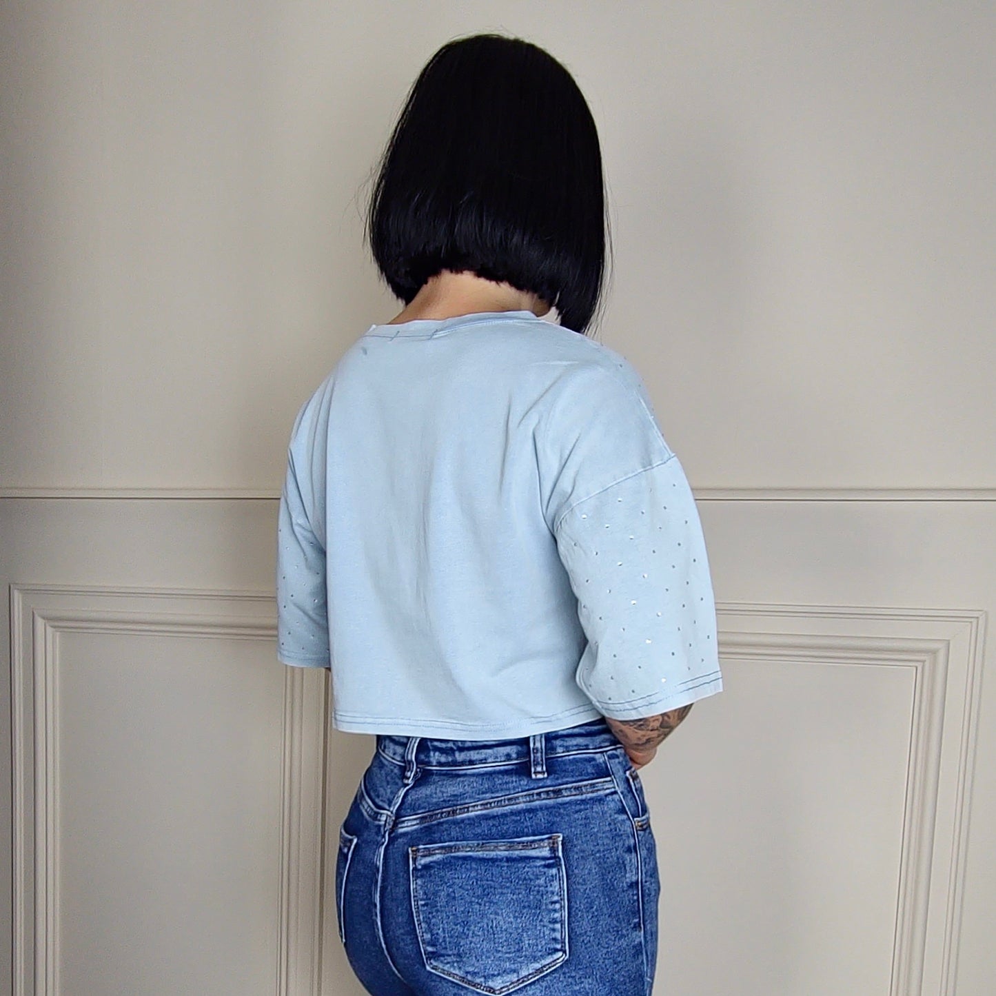 BILLY - Diamanté Studded Crop Top