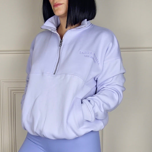 SANTA MONICA - Half Zip Sweatshirt Lilac