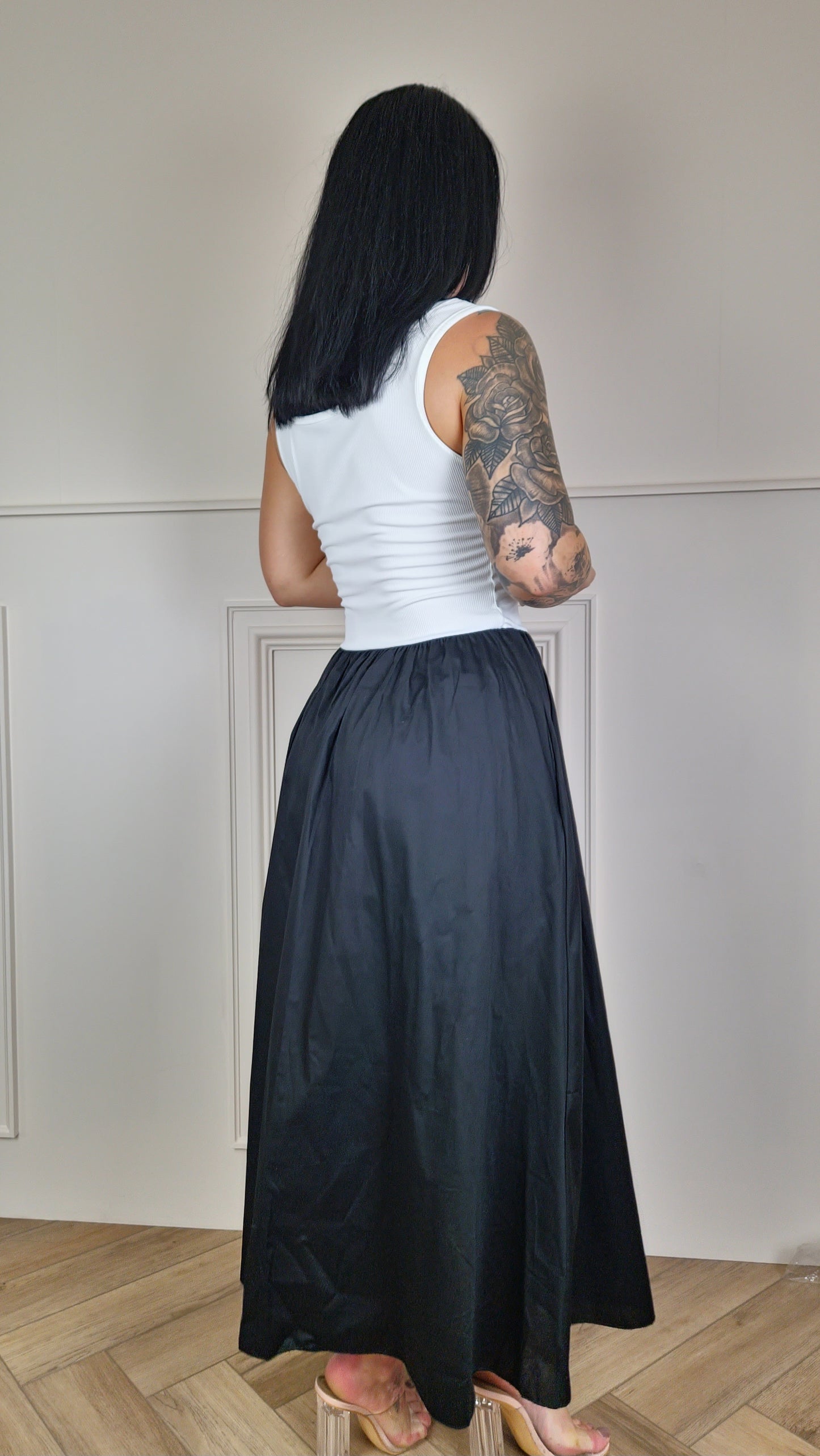 KEELEY - Two Tone Dress White/Black