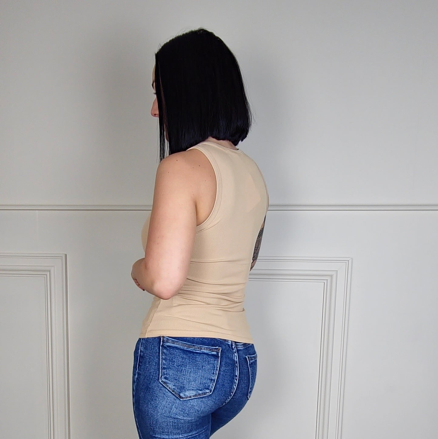 NADIA - Ribbed Vest Top Nude