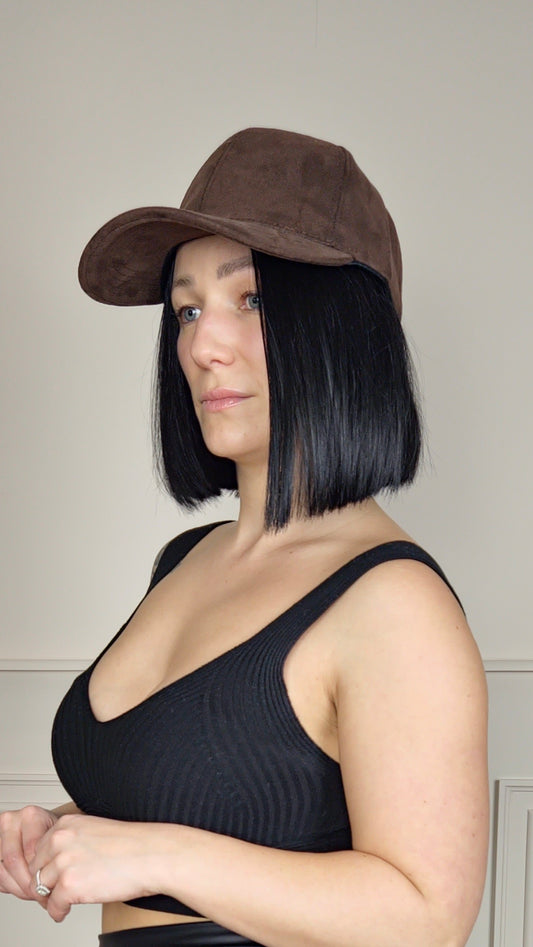ESTELLE - Faux Suede Baseball Cap Brown