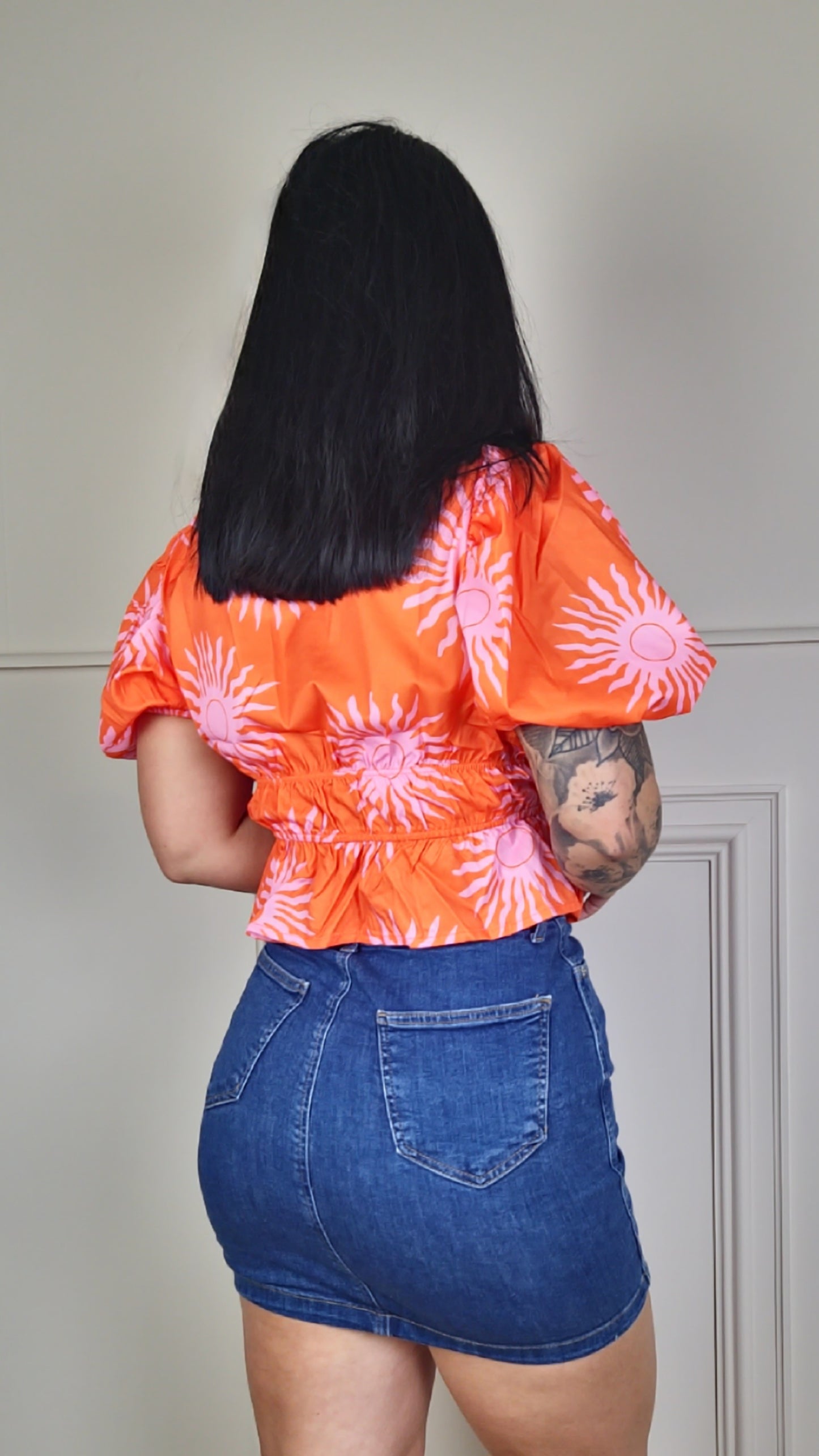 INDIA - Sun Print Front Tie Blouse