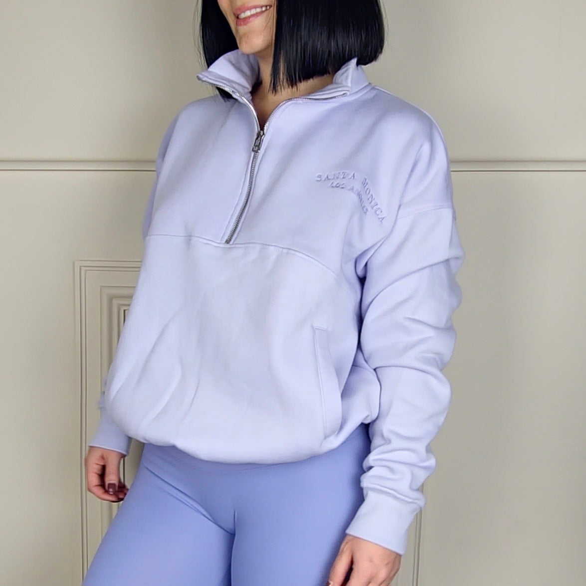 SANTA MONICA - Half Zip Sweatshirt Lilac