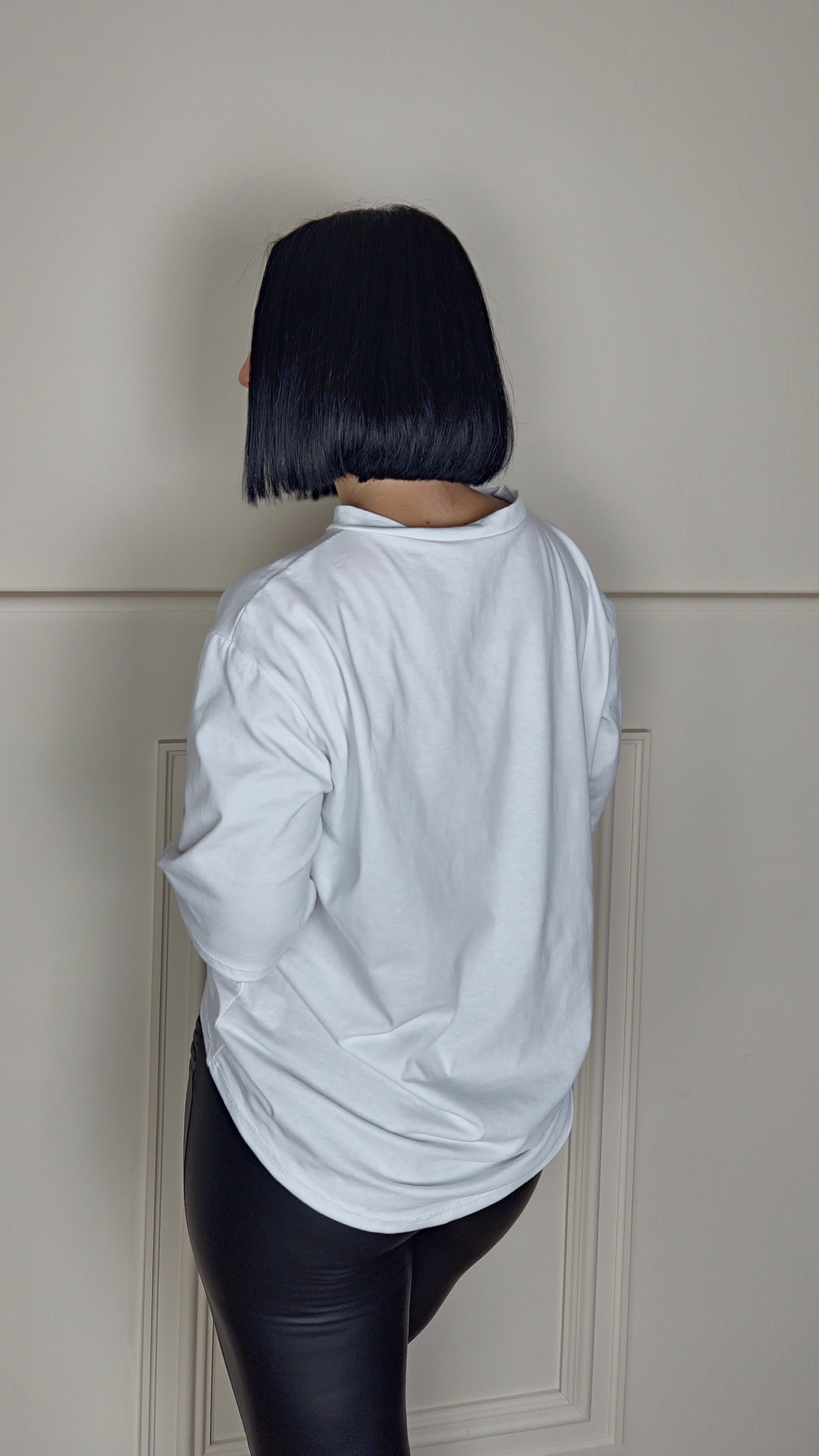 JAYE - White Cotton Leopard Pocket Detail Tee