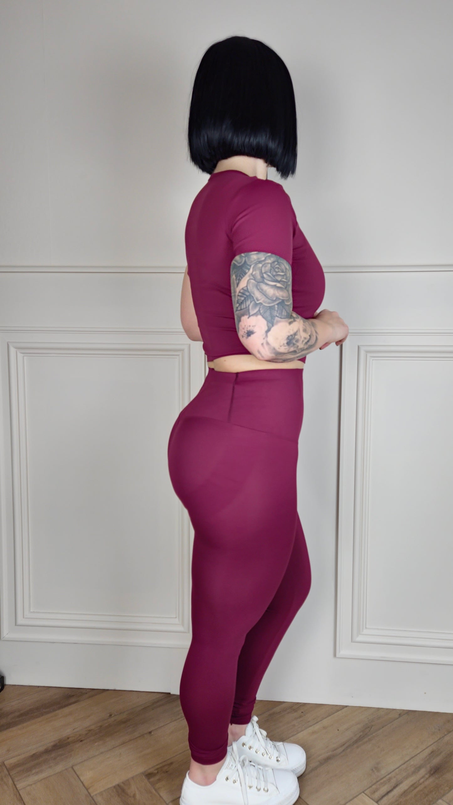 KODI - Energy High Waisted Sculpting Leggings Burgundy
