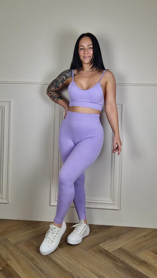 YASMINE - Crop Top & Leggings Co-ord Lilac