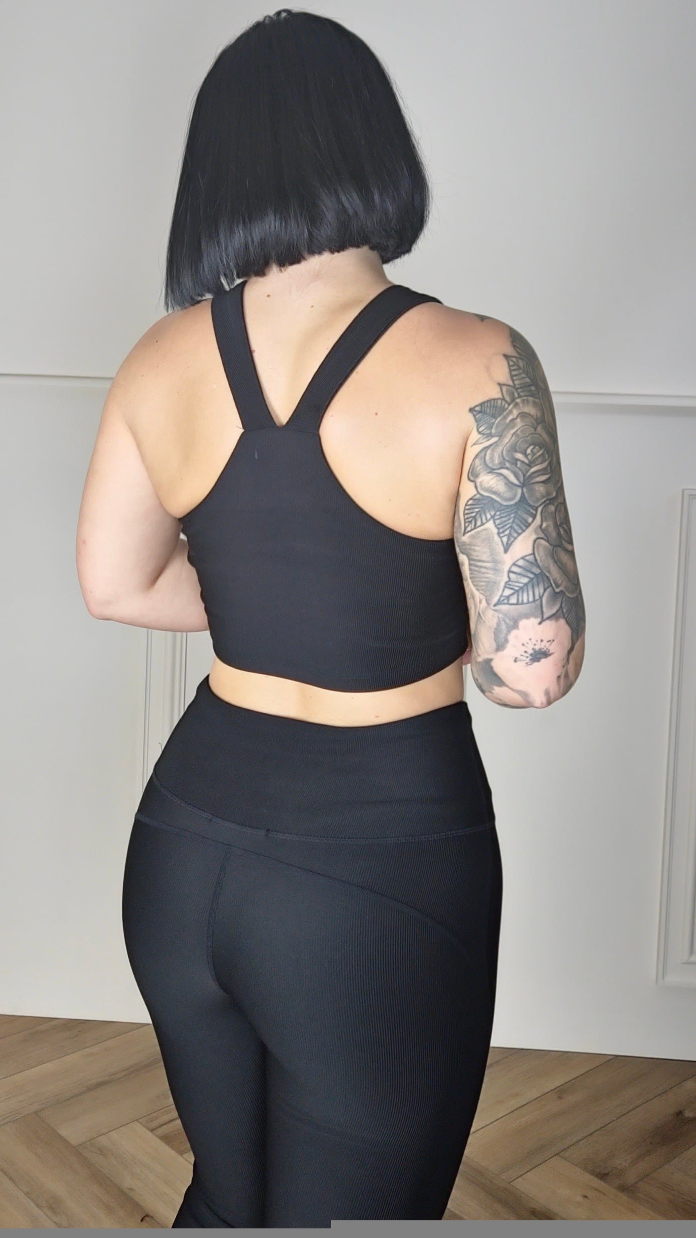 LAINEY - Three Piece Contouring Ribbed Set Black