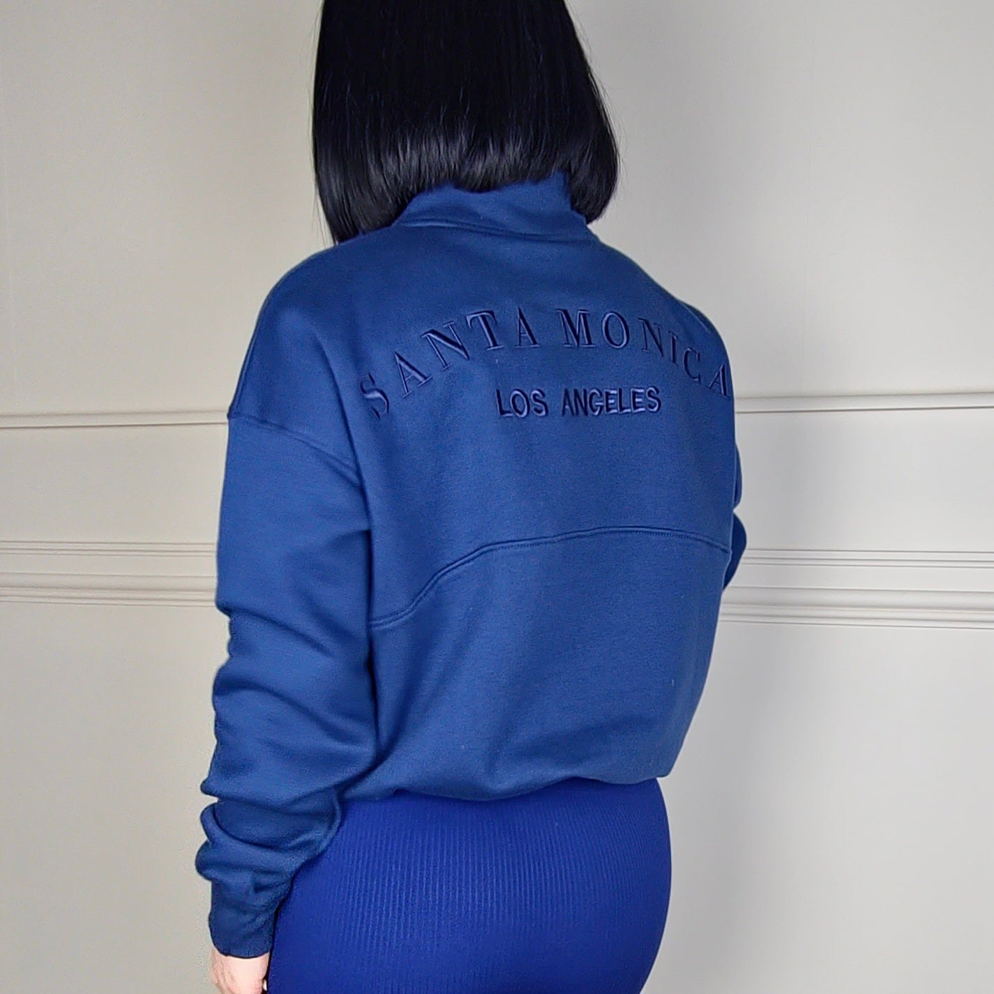 SANTA MONICA - Half Zip Sweatshirt Blue