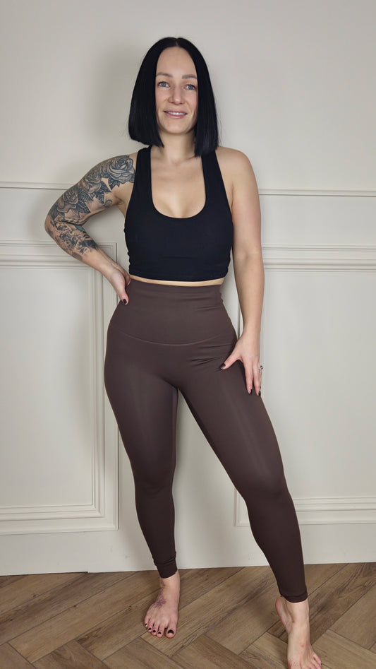 KODI - Energy High Waisted Sculpting Leggings Brown
